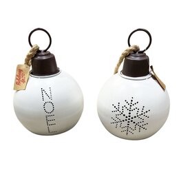 Hanger kerstbel/flocon 15x15x21cm metaal 2ass