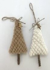 Hanger kerstboom 10x3x16cm stof 2ass