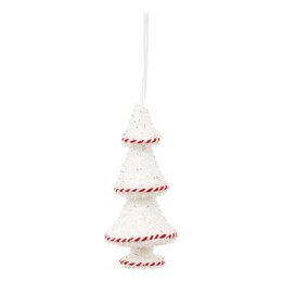 Hanger kerstboom 17cm met sneeuw wit