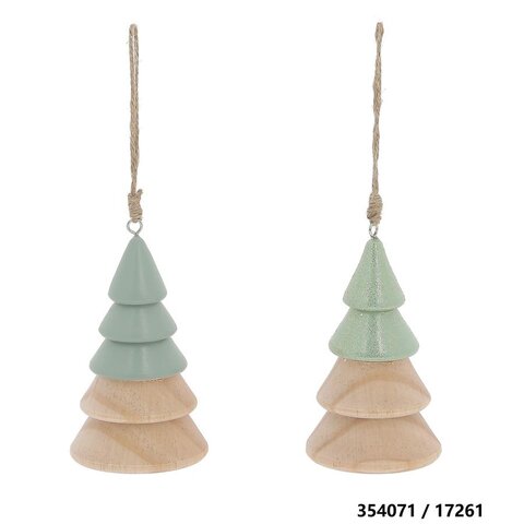 Hanger kerstboom 7x11cm hout groen