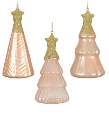 Hanger kerstboom H12.6cm 3ass perzik parel