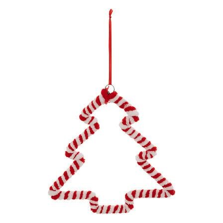 Hanger kerstboom H15cm rood wit