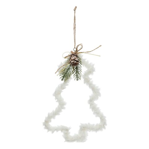 Hanger kerstboom H20cm wit