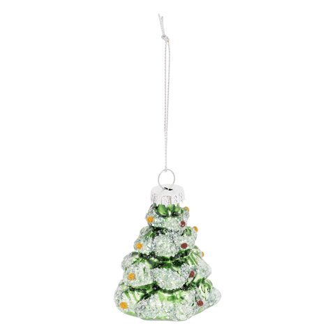 Hanger kerstboom H7cm sneeuw groen