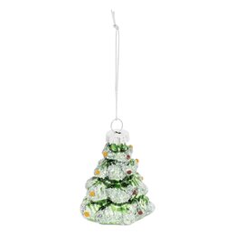 Hanger kerstboom H7cm sneeuw groen