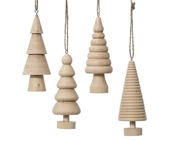 Hanger kerstboom hout H10cm 4ass