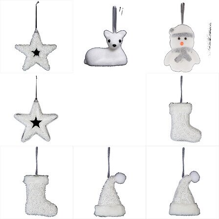 Hanger kerstfigure H11cm polyresin 8ass - afbeelding 1