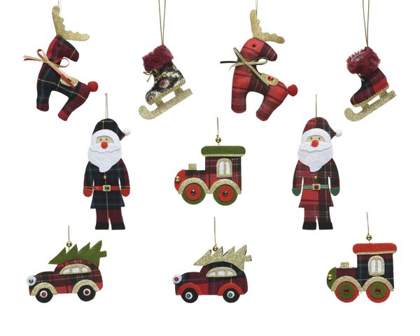 Hanger kerstfiguur 11x13cm 10ass