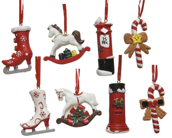 Hanger Kerstfiguur 4x6cm 8ass