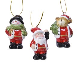 Hanger kerstfiguur H7cm 3ass