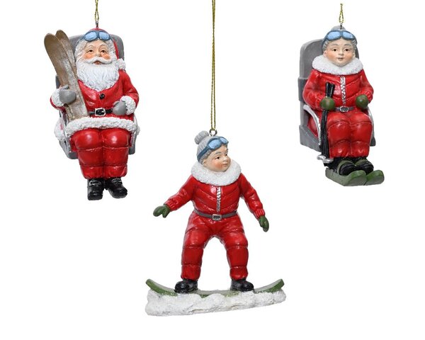 Hanger kerstman 8x4x10cm 3ass