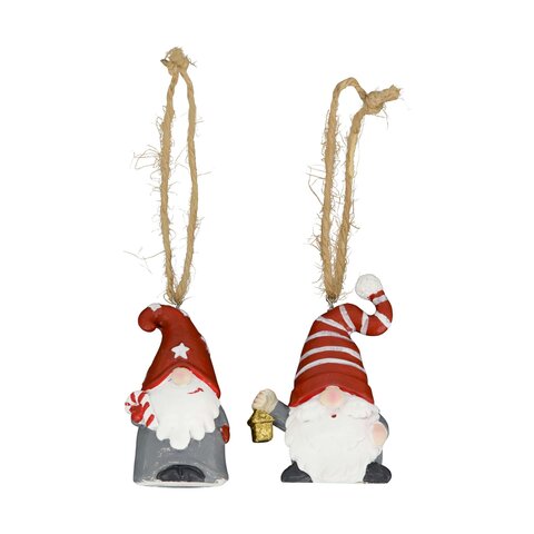 Hanger kerstman gnome 7cm 2ass