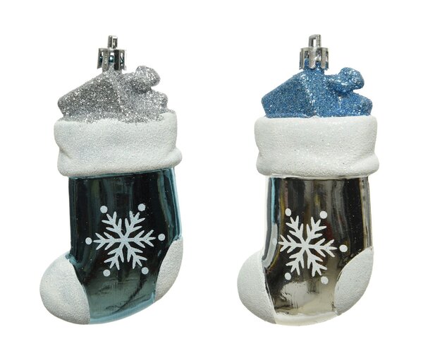 hanger kous blauw/zilver 6x11cm