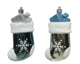 hanger kous blauw/zilver 6x11cm