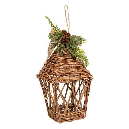 Hanger lantaarn 18x37cm met takken