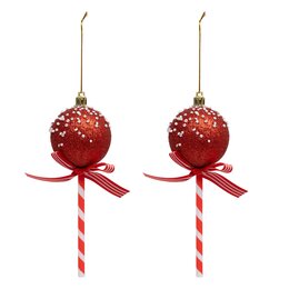 Hanger lolly H15cm 2stuks rood