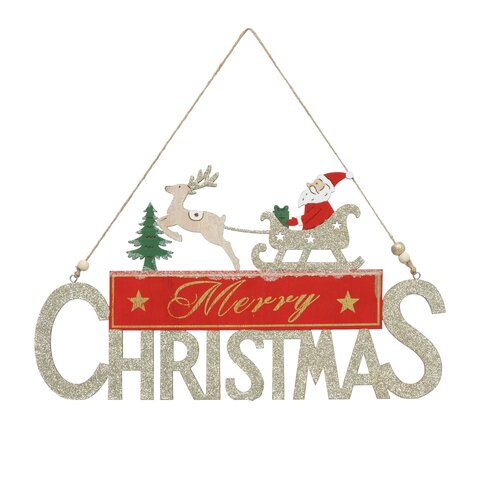 Hanger Merry Christmas 19x35cm hout