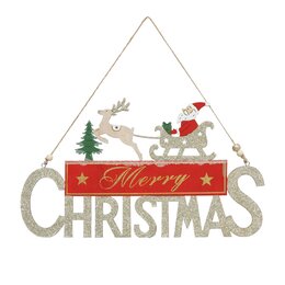 Hanger Merry Christmas 19x35cm hout