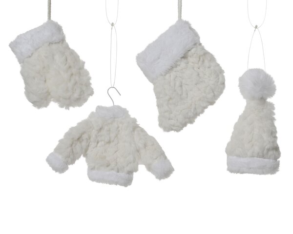 Hanger ornament 11x18cm wit 4ass