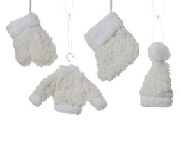 Hanger ornament 11x18cm wit 4ass