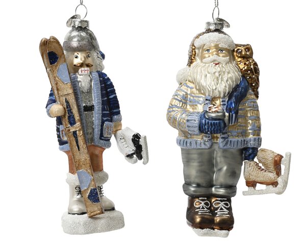 Hanger ornament 7x16cm glas 2ass