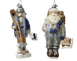 Hanger ornament 7x16cm glas 2ass