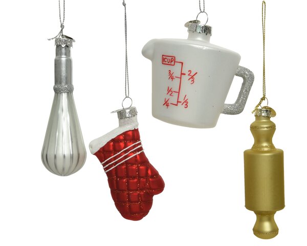 Hanger ornament 8x8cm glas 4ass