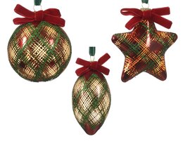 Hanger ornament D8cm glas 3ass