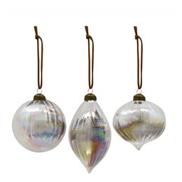 Hanger ornament D8cm glas 3ass