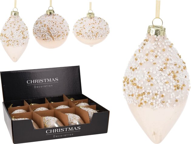 Hanger ornament glas druppelvorm 3ass