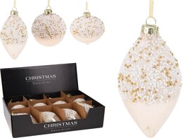 Hanger ornament glas druppelvorm 3ass