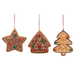 Hanger ornament peperkoek 13x12cm 3ass
