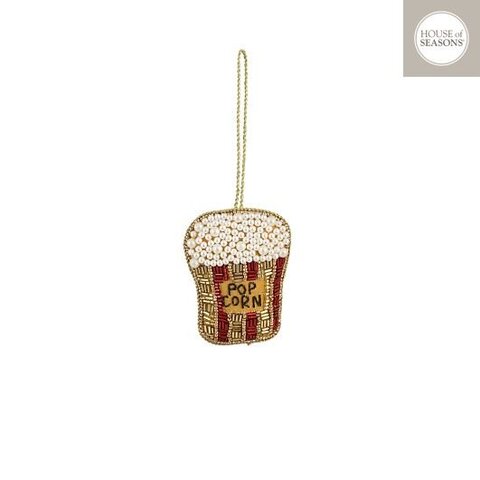 Hanger ornament popcorn 8x6cm goud