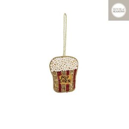Hanger ornament popcorn 8x6cm goud