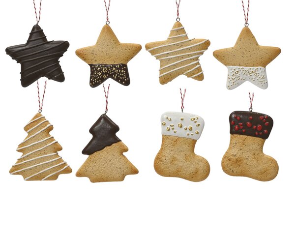 Hanger ornement 9x8cm peperkoek 8ass