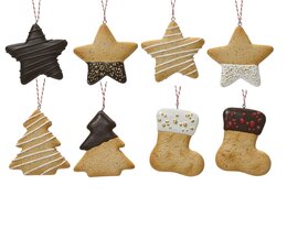 Hanger ornement 9x8cm peperkoek 8ass
