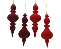Hanger ornement D10xH30cm rood 4ass