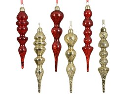 Hanger ornement D4xH18cm glas 6ass