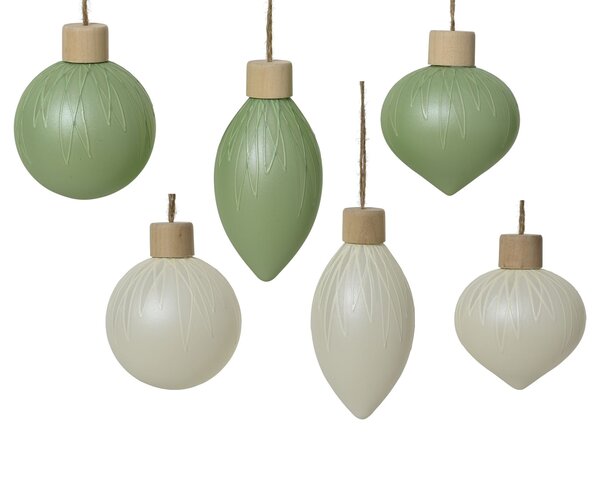 Hanger ornement D8cm glas 6ass