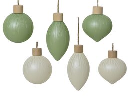 Hanger ornement D8cm glas 6ass