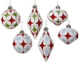 Hanger ornement D8cm glas 6ass