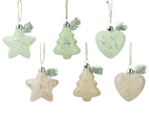 Hanger ornement H10cm glas 6ass