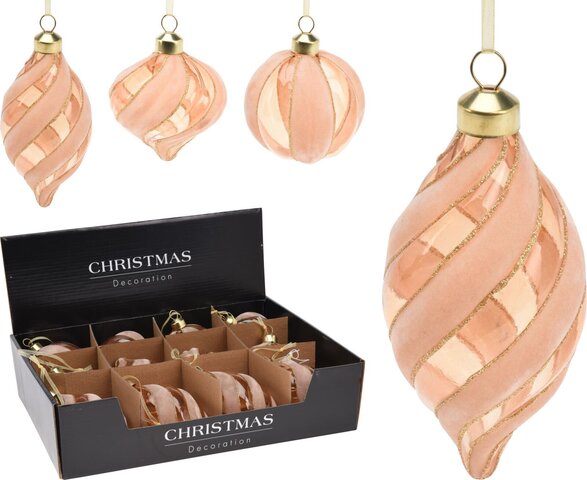 Hanger ornement H8cm glas 3ass