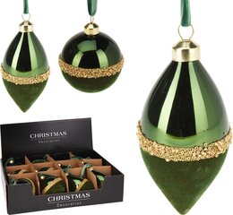 Hanger ornement H8cm glas groen 2ass