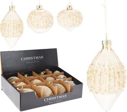 Hanger ornement H8cm glas pastel 3ass