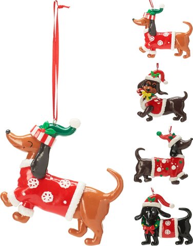 Hanger ornement hond 4ass