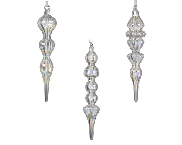 Hanger ornement icicle H18cm 3ass