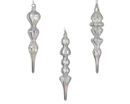Hanger ornement icicle H18cm 3ass