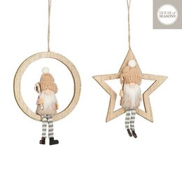 Hanger ornement kabouter 16x16cm 2ass