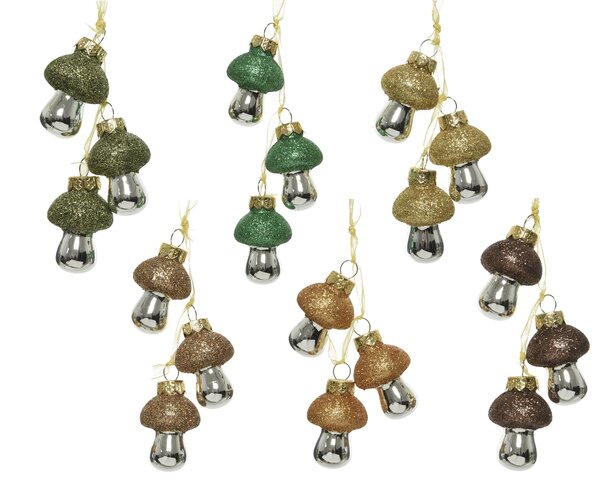 Hanger paddenstoel 3x5cm glas 6ass